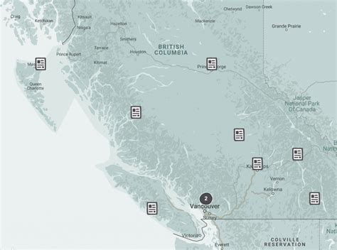 Interactive Map of British Columbia .